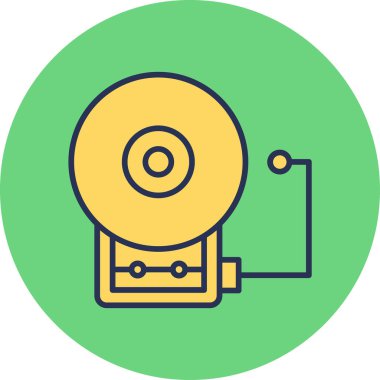 Bell web simgesi, düz biçim, vektör illüstrasyonu