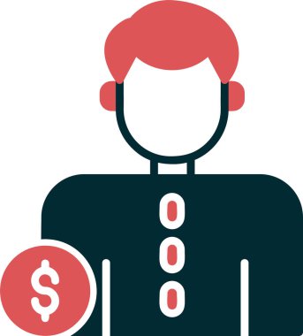 Ekonomist avatar iş adamı simgesi, vektör illüstrasyonu 