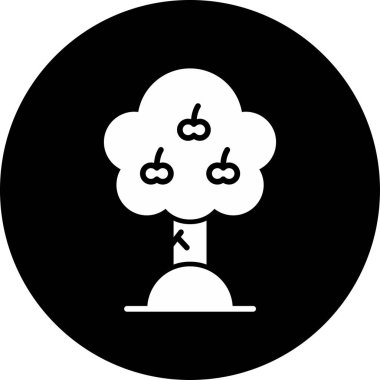 elma ağacı ikonu vektör illüstrasyonu