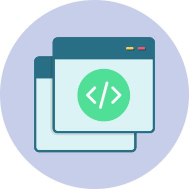 yazılım geliştirme. Web simgesi vektör illüstrasyonu