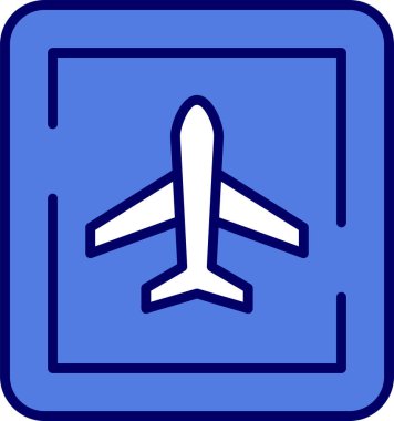 Bir havaalanı simgesinin basit web illüstrasyonu.