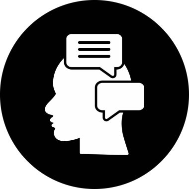 Özel konuşma. Web simgesi basit illüstrasyon