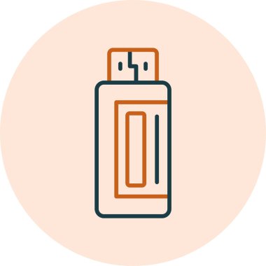 Pen Drive 'da. Web simgesi basit illüstrasyon 