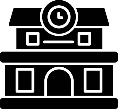 Tren İstasyonu simgesi, vektör illüstrasyonu basit tasarım