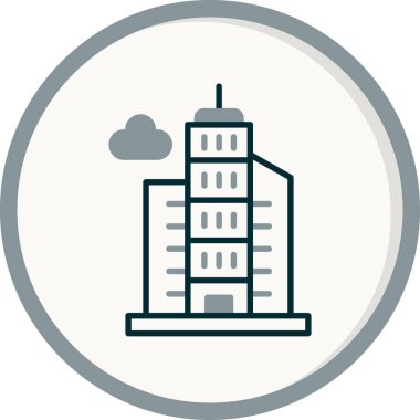 Bina. Web simgesi basit illüstrasyon 