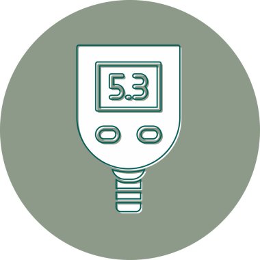 Glucometer simgesi, vektör illüstrasyonu basit tasarım