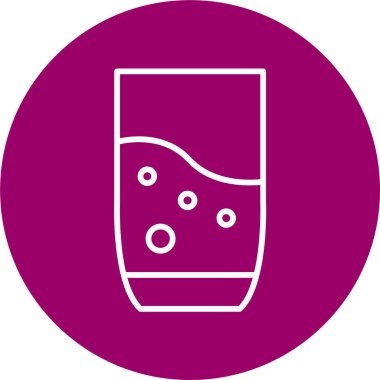 Bir bardak su. Web simgesi basit illüstrasyon