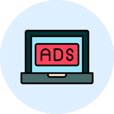 Temiz ve basit ad vektör simgesi