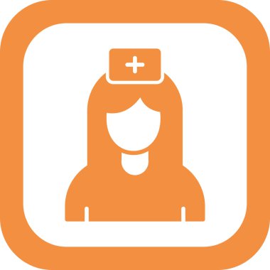 Hemşire hanım. Web simgesi basit illüstrasyon