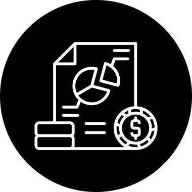 Bütçe simgesinin basit doğrusal çizimi