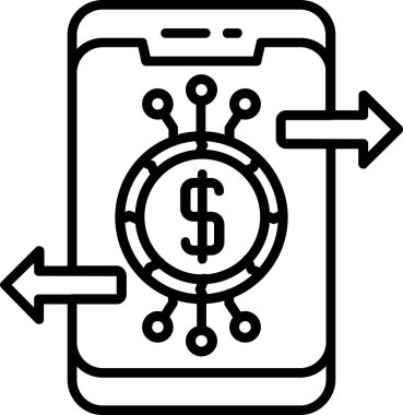 çevrimiçi bankacılık düz vektör simgesi.