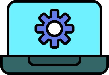 dizüstü bilgisayar simgesi, vektör illüstrasyonu basit tasarım