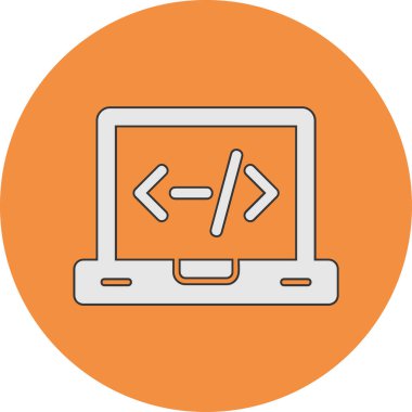 Kodlama ve Geliştirme konsepti simgesi, vektör illüstrasyonu basit tasarım