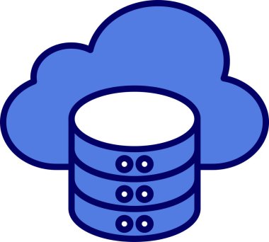 Bulut deposu. Web simgesi basit illüstrasyon