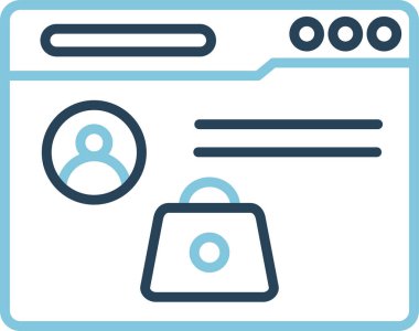 Çevrimiçi Dükkan simgesi vektör çizimi