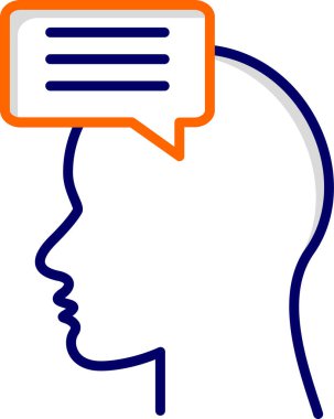 Konuşma terapisi. Web simgesi basit illüstrasyon