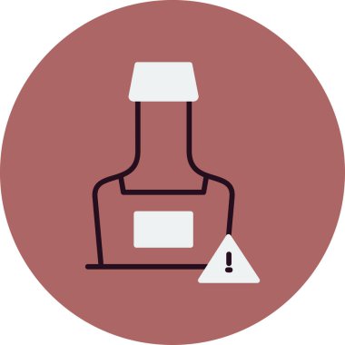 alkol yok, şişe simgesi, vektör illüstrasyonu