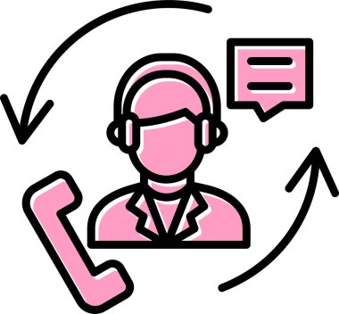 Müşteri hizmet vektör satırı simgesi