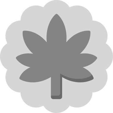 Marihuana ikonu, ot sembolü, vektör illüstrasyonu