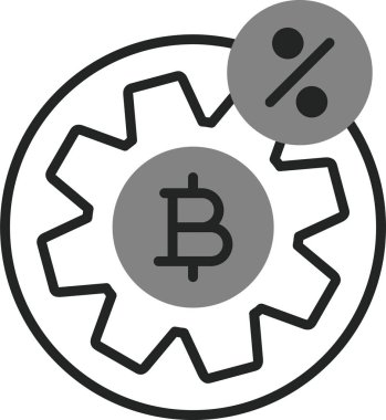 Blockchain konsepti. Bitcoin simgesi düz vektör simgesi