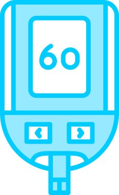 Glucometer simgesi, vektör illüstrasyonu basit tasarım