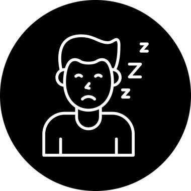 Sıkıldım. Web simgesi basit illüstrasyon