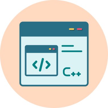 C + + dosya biçimi simgesi, vektör illüstrasyonu