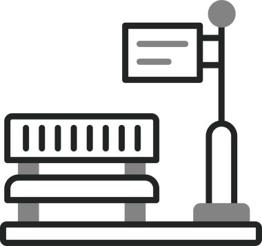 Tren durağı. Web simgesi basit illüstrasyon 