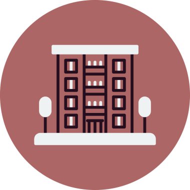 Daire binası simgesi, vektör illüstrasyonu basit tasarım