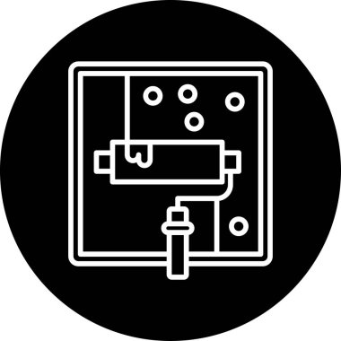 Web simgesi boyanıyor, vektör illüstrasyonu