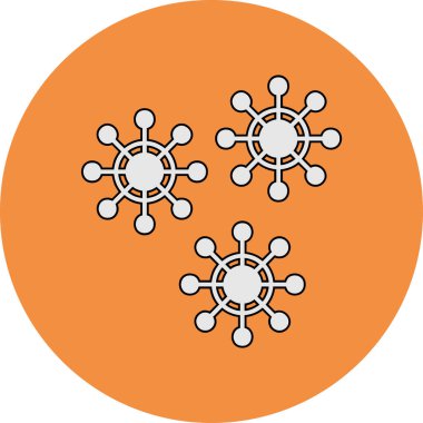 Bakteriler. Web simgesi basit illüstrasyon 