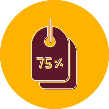 İndirimli Etiket web simgesi, vektör illüstrasyonu 