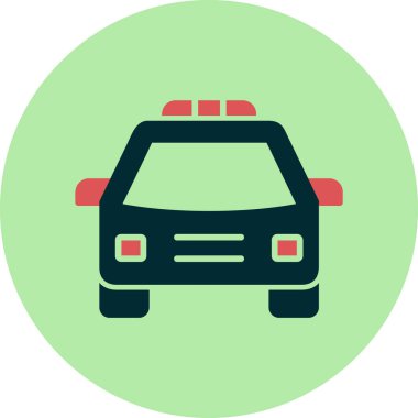Polis arabası. Web simgesi basit illüstrasyon
