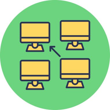 Merkezi olmayan modern simgenin vektör illüstrasyonu