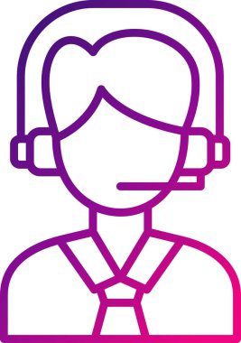 Müşteri hizmet vektör satırı simgesi