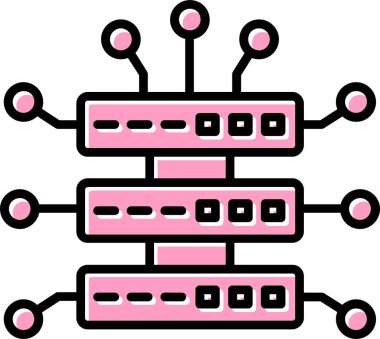 Çevrimiçi amaçlar için soyut düz vektör simgesi olarak gösterilen büyük veri.
