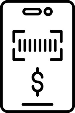 para ve Barkod simgesi, vektör illüstrasyonu