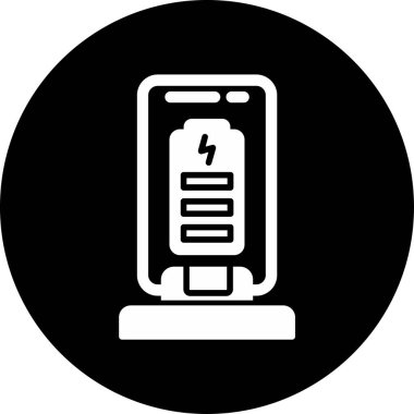 Şarj edilmiş pil simgesi. vektör illüstrasyonu