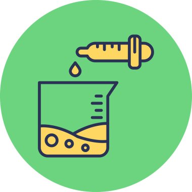 Laboratuvar Beaker Vektör Simgesi Beyaz Arkaplanda izole edildi  