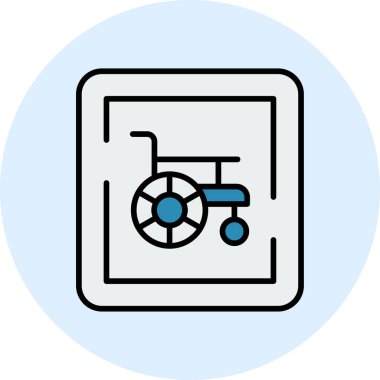 Tekerlekli sandalye web simgesinin vektör çizimi