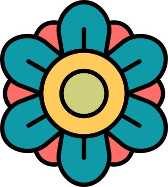 Çiçek. Web simgesi basit illüstrasyon 