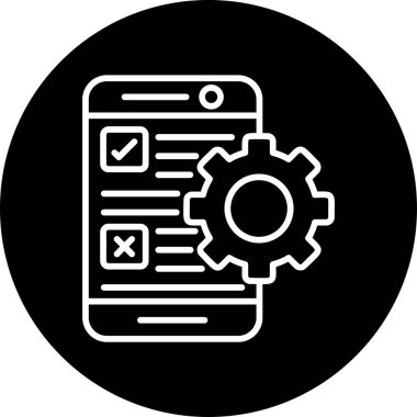 Test süreci simgesi, vektör illüstrasyonu basit tasarım