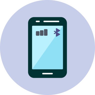 Akıllı telefon simgesinin basit tasarımı, vektör biçimi illüstrasyonu