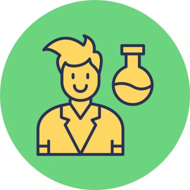 Bilim adamı simgesi, vektör illüstrasyonu