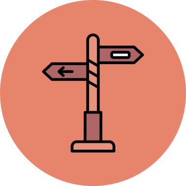 ok yönü yol ikon vektör çizimi