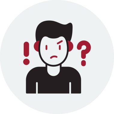 Şüphe web simgesi vektör illüstrasyonu