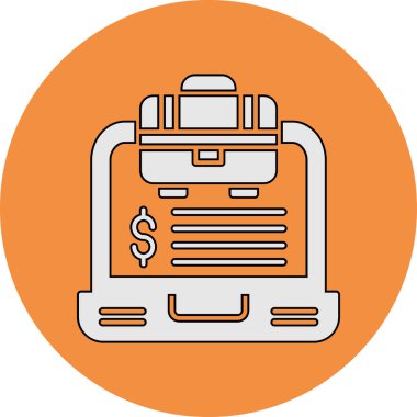 Çevrimiçi iş ve finans simgesinin vektör illüstrasyonu