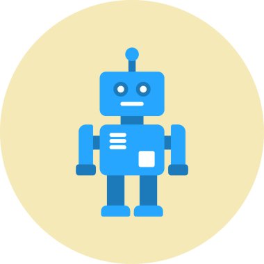 Çizgi film robot karakterinin doğrusal görüntüsü
