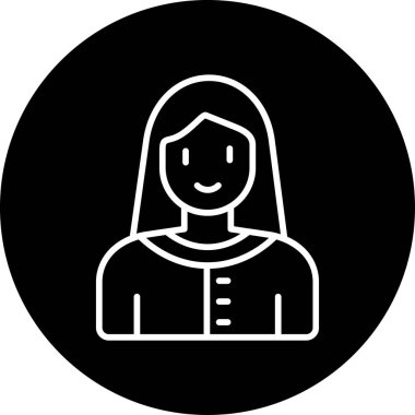kadın avatar karakter simgesi, vektör illüstrasyonu 