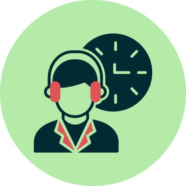 operatör düz simge, vektör, illüstrasyon